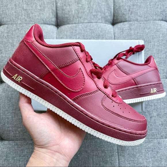 Nike Other - ❤️💛 Nike Air Force 1 red leather shoes (big kids)